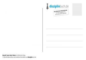 Disziplinbuch: Postkarte hinten